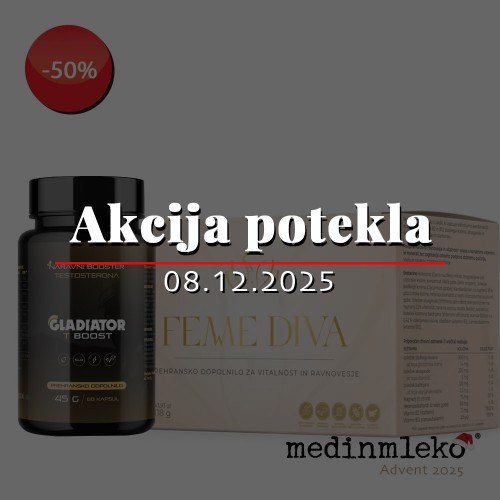 1. ADVENTNI TEDEN - FEMME DIVA - Prehransko dopolnilo za vitalnost in ravnovesje + DARILO Gladiator T Boost - prehransko dopolnilo za moške - AKCIJA POTEKLA