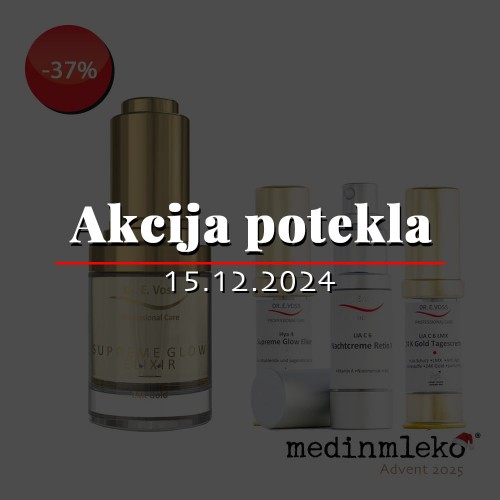 2. ADVENTNI TEDEN - Dr. E. Voss - Supreme Glow Elixir 30 ml + 7ml, 24K Gold day cream 7ml, Retin x night cream 15ml - AKCIJA POTEKLA