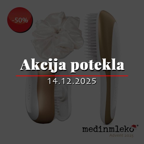 2. ADVENTNI TEDEN -  Cactus brush Barbora in Bleo Gold krtači s turmalinskim nanosom in medinmleko svilena elastika za lase - široka - AKCIJA POTEKLA