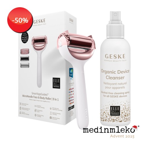 3. ADVENTNI TEDEN - Paket Geske - Microneedle face & body roller 9 v 1 + Čistilo za naprave