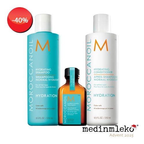 3. ADVENTNI TEDEN - Moroccanoil Paket Hydrating šampon, balzam in treatment olje 25 ml za vlaženje las