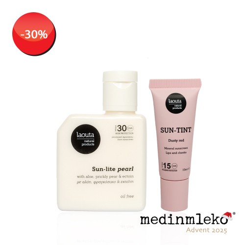 4. ADVENTNI TEDEN - Laouta Glow paket Sun Lite Pearl + SunTint Dusty Red