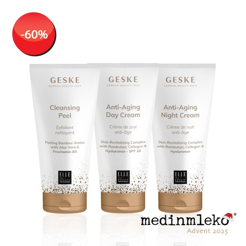 4. ADVENTNI TEDEN - Paket Geske Cleaninsig peel, Anti-aging day cream, Anti-aging night cream
