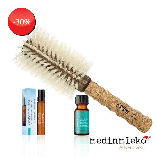 4. ADVENTNI TEDEN - Ibiza Hair Tool blond krtača za lase  80 mm, Moroccanoil treatment olje 10 ml + Treatment mist 5ml