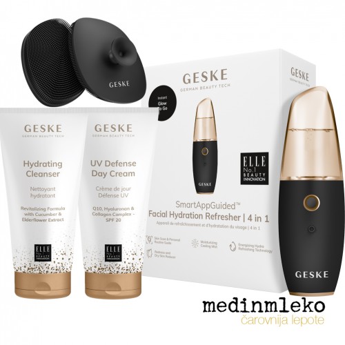 Paket Geske On the go - Grey - Facial brush 4 v 1, Facial hydration refresher, Facial cleanser, UV defense cream Paket Geske On the go - Grey - Facial brush 4 v 1, Facial hydration refresher, Facial cleanser, UV defense cream