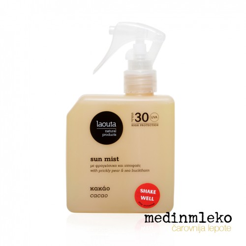 Laouta - Sun Mist Cocoa 200ml – Zaščitna meglica SPF 30 z vonjem kakava Laouta - Sun Mist Cocoa 200ml – Zaščitna meglica SPF 30 z vonjem kakava