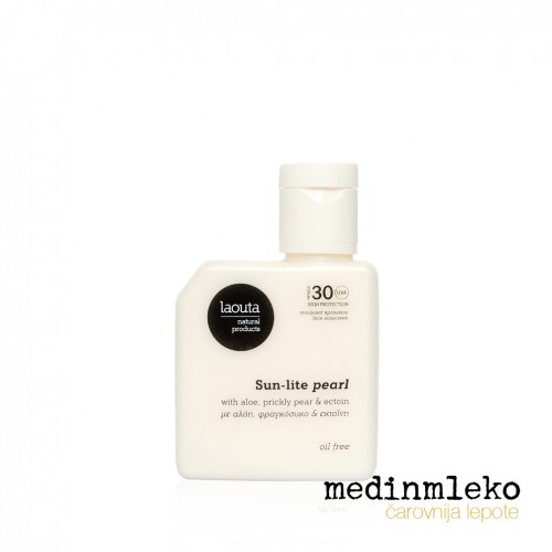 Laouta - Sun Lite Pearl 50ml – Zaščitno sončno mleko za obraz SPF 30 za biserni sijaj Laouta - Sun Lite Pearl 50ml – Zaščitno sončno mleko za obraz SPF 30 za biserni sijaj