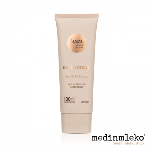 Laouta - UV Bronzer Sungold Bronze 130 ml – Obarvana sončna krema z bronzerjem za obraz in telo Laouta - UV Bronzer Sungold Bronze 130 ml – Obarvana sončna krema z bronzerjem za obraz in telo