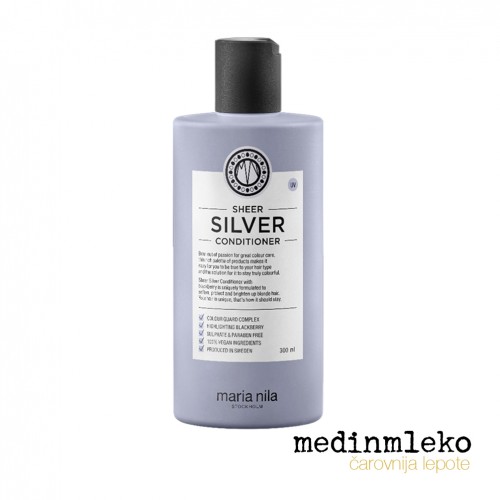 Maria Nila - Sheer Silver balzam z vijoličnimi pigmenti za svetlolaske Maria Nila - Sheer Silver balzam z vijoličnimi pigmenti za svetlolaske
