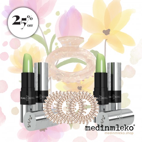 medinmleko paket - Santhilea London - Real Rebel luksuzna čudežna šminka 2x in Invisibobble Clipstar + Original spiralna elastika