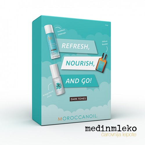 Moroccanoil - Refresh Nourish & Go Dark tone - Set za hitro osvežitev temnih las + DARILO Moroccanoil - Refresh Nourish & Go Dark tone - Set za hitro osvežitev temnih las + DARILO