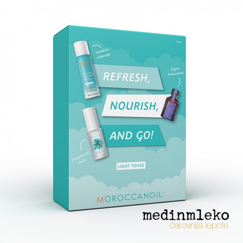 Moroccanoil - Refresh Nourish & Go Light tone - Set za hitro osvežitev svetlih las + DARILO Moroccanoil - Refresh Nourish & Go Light tone - Set za hitro osvežitev svetlih las + DARILO