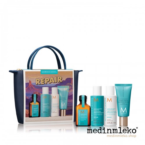 Moroccanoil Travel set Repair 70ml - Potovalni set za poškodovane in krhke lase