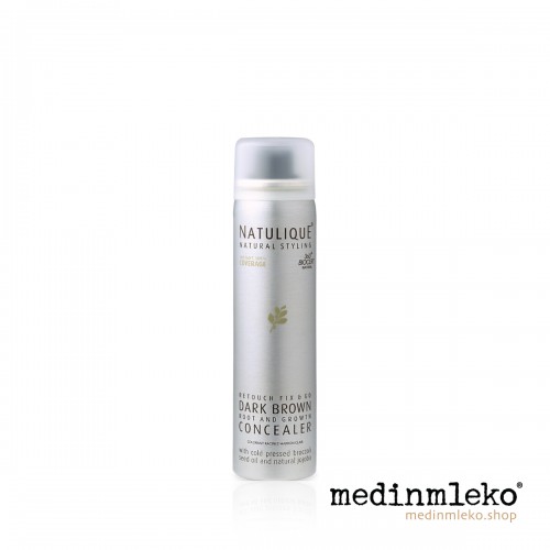Natulique Dark Brown Root Concealer 75ml - Temno rjavi korektor za korenine las za prekrivanje sivih las